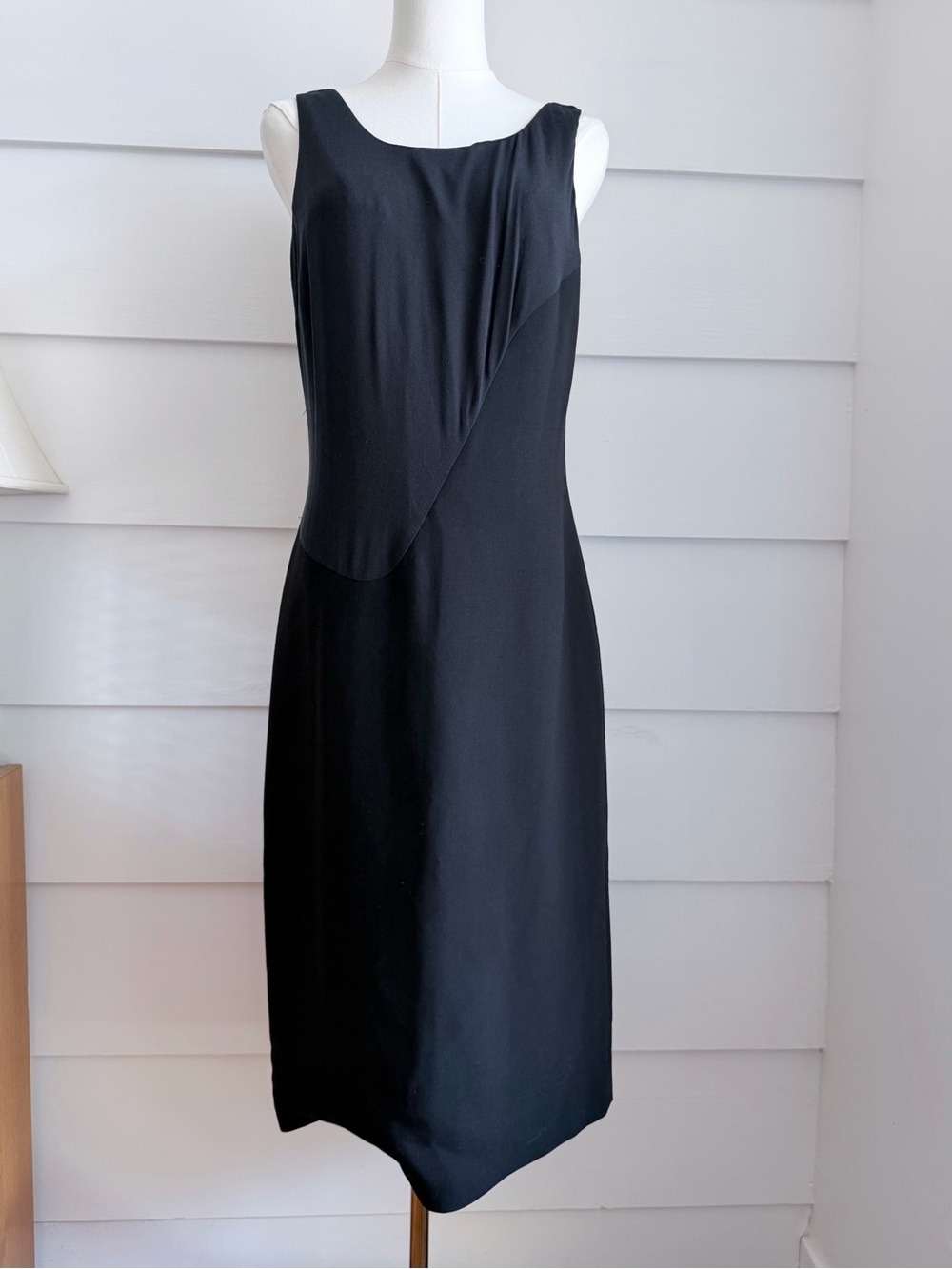 Vintage Calvin Klein Collection Dress Made in Italy Black Minimalist Shift Dress